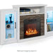 Electric Fireplace TV Stand, Electric Fireplace Mantel with 16-Color Led Lights, Adjustable Glass Shelves, Remote & Smart APP Control, TV Console for Living Room