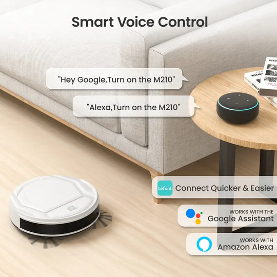 Lefant M210 Robotic Vacuum, Wifi/App/Alexa, Efficient Filtration System, Robot Vacuum Cleaner with Schedule, Self-Charging, Slim Design, Quiet, Perfect for Hard Floors, Pet Hair, Carpets