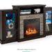 Electric Fireplace TV Stand, Electric Fireplace Mantel with 16-Color Led Lights, Adjustable Glass Shelves, Remote & Smart APP Control, TV Console for Living Room