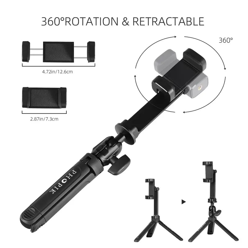 PHOPIK Mini Phone Tripod Stand: Portable and Flexible Octopus Smartphone Tripod- Compatible with Iphone/Android/Camera/Gopro Accessories Selfie Cellphone