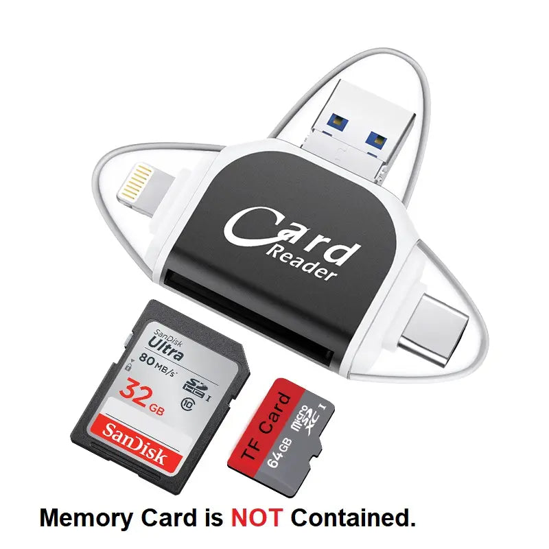 MOSTY Triangle SD Card Reader for Iphone, Ipad, Macbook Pro/Air USB-C, Micro USB, Lightning, USB3.1/2.0, Supports Sd/Tf/Microsd Cards