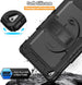 for Ipad 6Th/5Th Generation Case 9.7 Inch, Full-Body Shockproof Heavy Duty Protective Case with Screen Protector, Rotating Stand/Hand/Shoulder Strap for Ipad Air 2/ Pro 9.7, Black