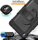 for Ipad 6Th/5Th Generation Case 9.7 Inch, Full-Body Shockproof Heavy Duty Protective Case with Screen Protector, Rotating Stand/Hand/Shoulder Strap for Ipad Air 2/ Pro 9.7, Black