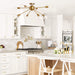 Sputnik Chandelier 8 Lights Semi Flush Mount Ceiling Light Modern Pendant Light Fixture, Brass, Bedroom Dining Room Kitchen Living Room