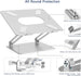 Laptop Stand, Ergonomic Aluminium Alloy Computer Riser Adjustable Height Portable Holder for Desk with Heat-Vent, Compatible for Macbook Pro/Air, Dell XPS, HP, Samsung Laptops up to 17" Silver