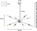 Sputnik Chandeliers 8 Lights Modern Pendant Lighting Industrial Vintage Ceiling Light Fixture, Nickel, Dining Room Bedroom Living Room Kitchen