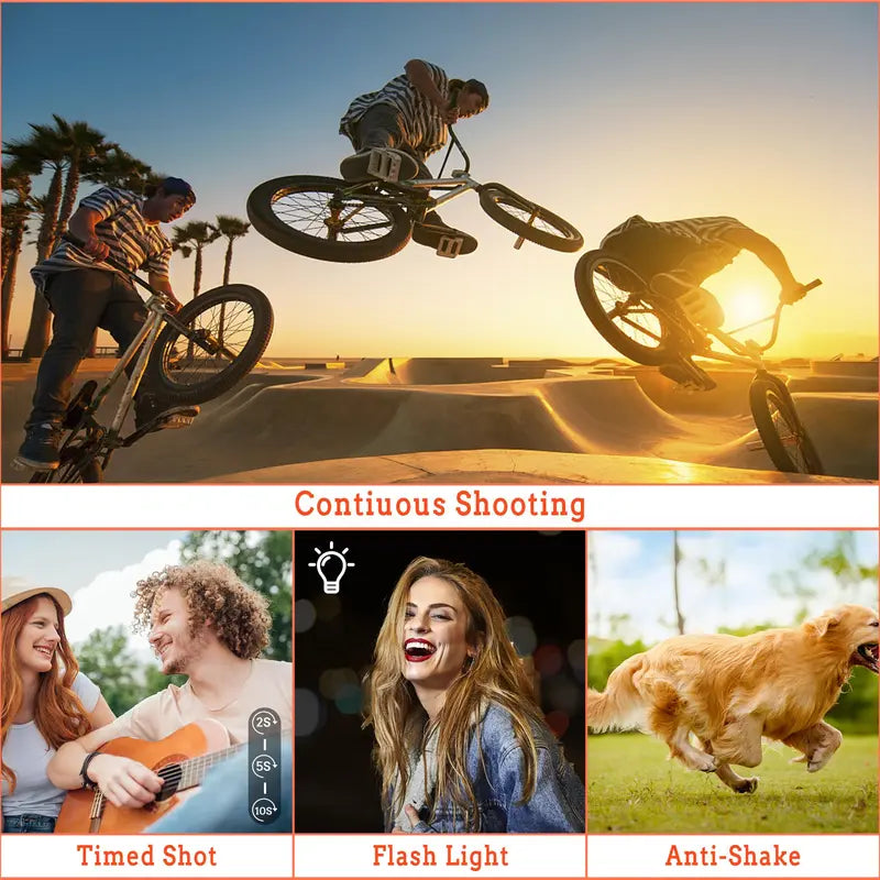Autofocus Digital Camera for Photography & Video, 48MP 4K Vlogging Camera with 180° Flip Screen, Camera for Vlogging, Camera for Pictures, 3-Inch Compact Digital Cameras with 16X Digital Zoom, 32GB TF Card