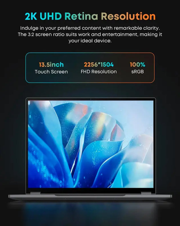 CHUWI 2024 Freebook 2-In-1 Touchscreen 13.5'', 512GB SSD 12GB LPDDR5, Intel N100(Up to 3.4Ghz), FHD 2256 * 1504, 1TB SSD Expand, Windows 11 Laptops, Backlit Keyboard, Wifi 6, BT5.2, Webcam Laptopscollege Laptops New Laptop Laptops