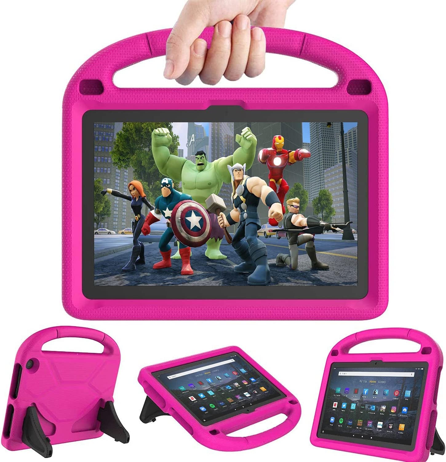 Fire HD 10 & Fire HD 10 plus Tablet Case for Kids(11Th Generation, 2021 Release) -  Lightweight Shockproof Kid-Proof Cover with Stand for Kindle Fire HD 10 Kids Tablet & Kids Pro Tablet - Pink