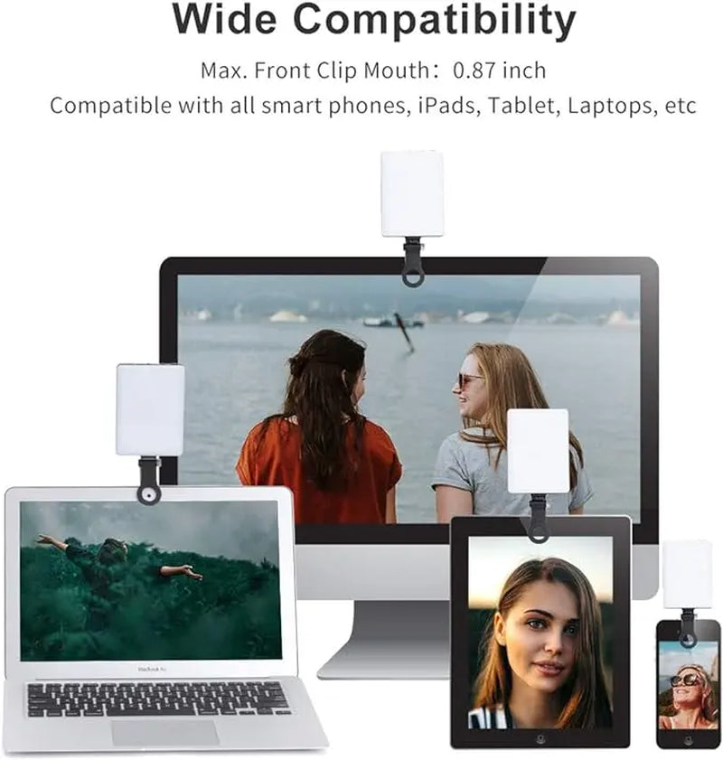 Led Fill Light Lamp Clip Mini Video Light with Sturdy Mount for Photography/ Cell Phone/ Laptop/ Tripod Photographic Lighting
