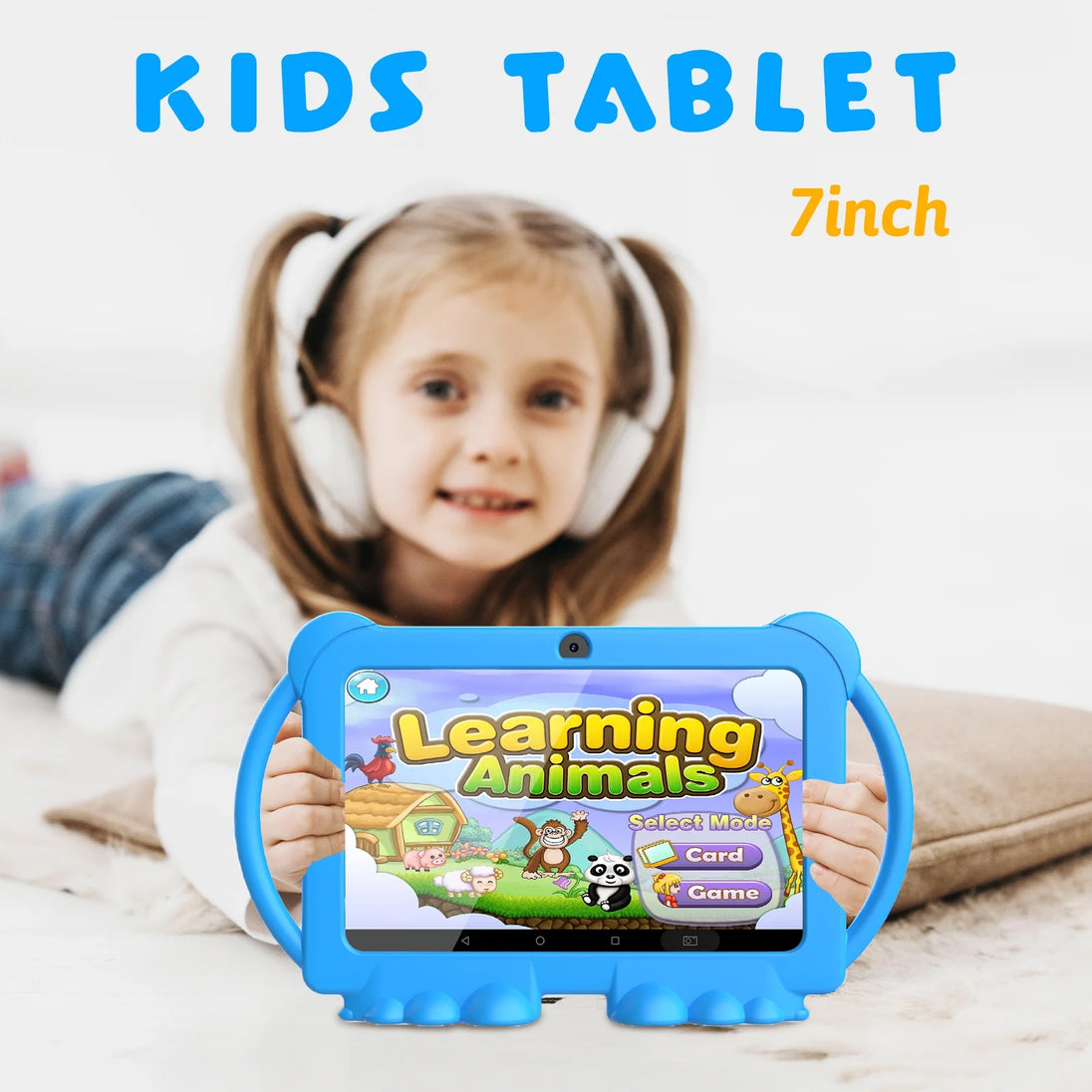 Tablet 7 Inch Android 12 Tablet PC, 32GB ROM 4GB RAM Tablets, Quad-Core Processor Dual Camera Wifi Bluetooth Computer Tablet, Blue Tablet.