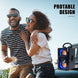 Bluetooth Speaker, Portable Wireless Speakers with Lights, 2 Double Subwoofer Heavy Bass, 2 Loud Speaker, FM Radio, SD Player, Suitable for Travel, Indoor and Outdoor