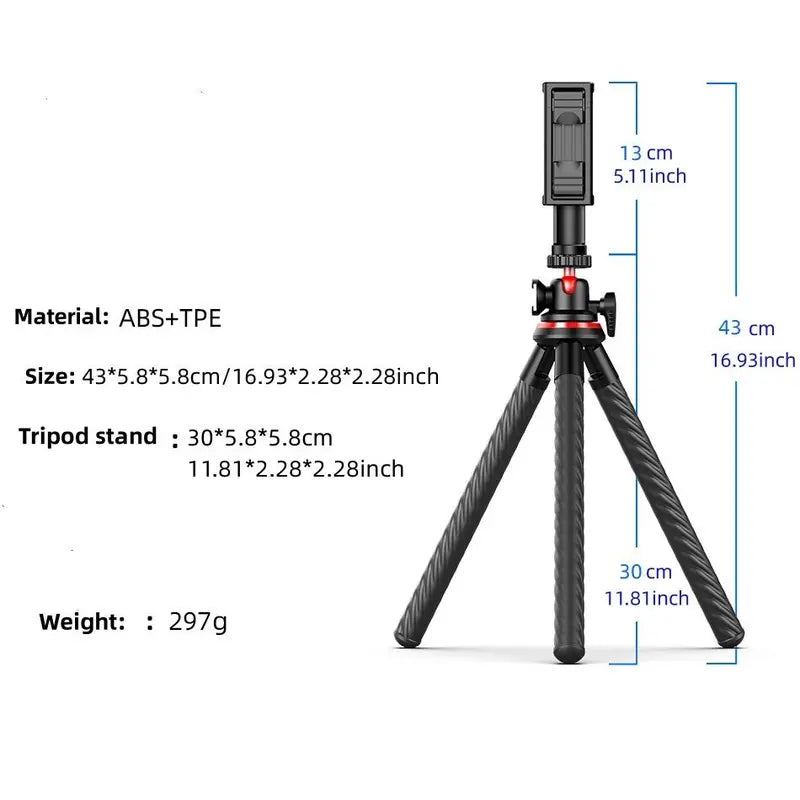 Portable Camera Tripod, Flexible Mini Camera Stand with Hidden Phone Clip, Universal Camera Accessories for Iphone 13 12 Pro Max XS Max X 8 Samsung Canon Nikon Sony Cameras, Music Festival (1 Count)