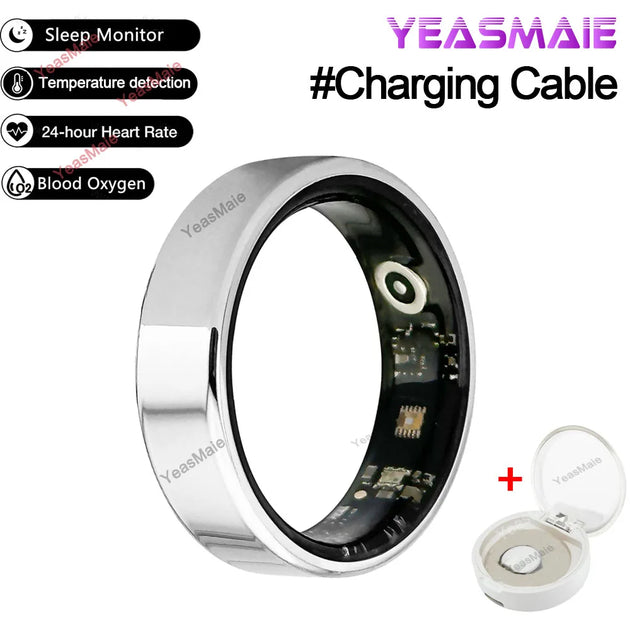 For Xiaomi Smart Ring Men Women, Body Temperature, Heart Rate and Blood Oxygen Monitor, IP67 & 3ATM Waterproof, Multi-Sport Mode