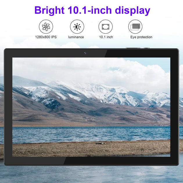 10 Inch Tablet Android, 2 in 1 Tablet with Keyboard, 4GB+64GB Tablet PC, Quad Core, 1280 * 800 HD Screen, Dual Camera, Wi-Fi, BT Computer Tablets with Case Mouse Stylus