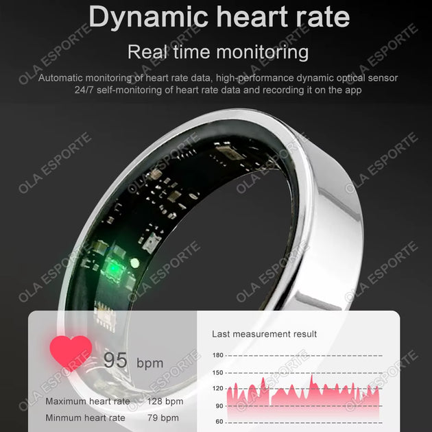 For Xiaomi Smart Ring Men Women, Body Temperature, Heart Rate and Blood Oxygen Monitor, IP67 & 3ATM Waterproof, Multi-Sport Mode