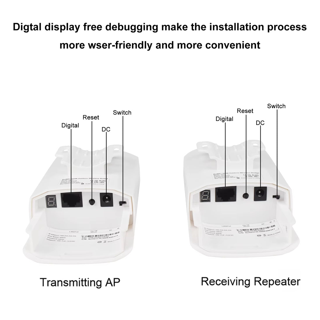 Outdoor Wifi Router 300Mbps Wireless Bridge 1KM Long Range 2.4G Wifi Repeater Extender Wi-Fi Signal Amplifier Access Point