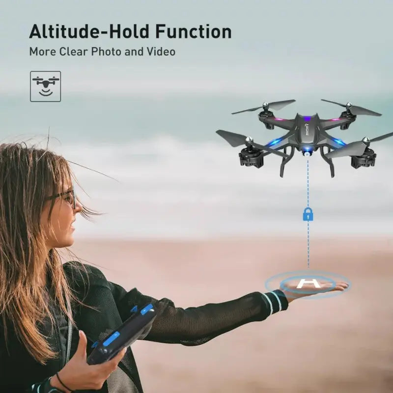 Snaptain S5C Wifi FPV Drone with 1080P HD Camera, Voice Control, Gesture Control RC Quadcopter for Beginners with Altitude Hold, RTF One Key Take Off/Landing, Compatible W/Vr Headset