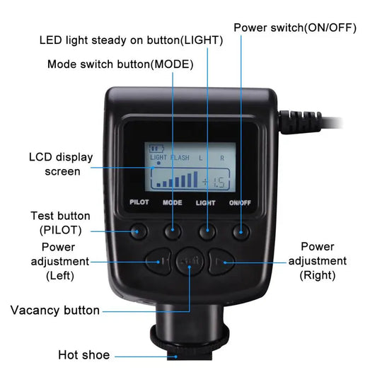 Ring Flash Light, 48 Micro LED Ring Flash Light with LCD Display Power Control, 4Pcs Flash Diffusers & 8Pcs Lens Adaptor for Canon, Nikon DSLR Cameras, Camera Accessories