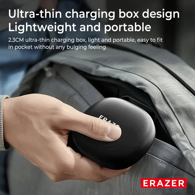 ERAZER True Wireless Open Ear Earphones Bluetooth 5.4 ENC Noise Cancelling Headphones Hifi Sound Touch Control 84Hours Long Playtime Not in Ear Earphones Waterproof over Ear Wireless Headset for Working Music Movie Electronic Audio& Video Earbuds