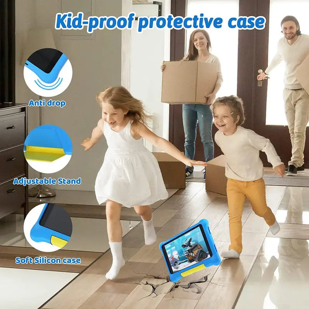 Aeezo 7 Inch Tablet with Drop-Proof Case, Wifi,2Gb+32Gb up to 128GB, Parental Control Mode, Dual Camera, Google Services, 1-Year Warranty