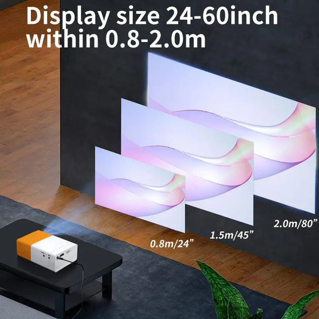Portable Projector, Mini Projector with Remote Control, Home Entertainment Device for TV, PC, Laptop, Mobile Phone, Mother'S Day Gift