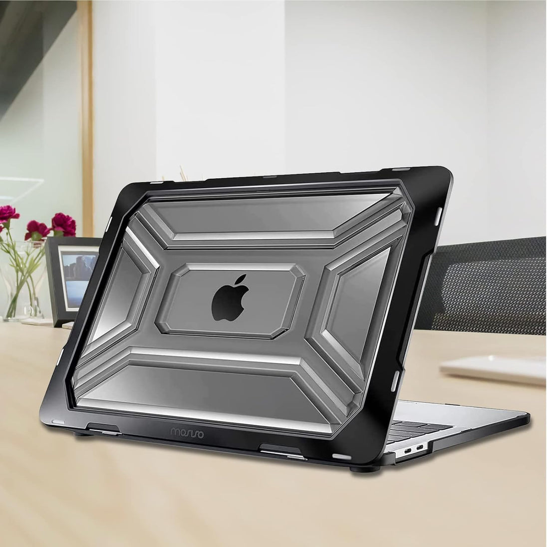 Compatible with Macbook Pro 13 Inch Case M2 2025 2024 2023 2022 2021 2020 A2338 M1 A2289 A2251 with Touch Bar, Heavy Duty Plastic Hard Shell Case with TPU Bumper&Keyboard Cover, Black