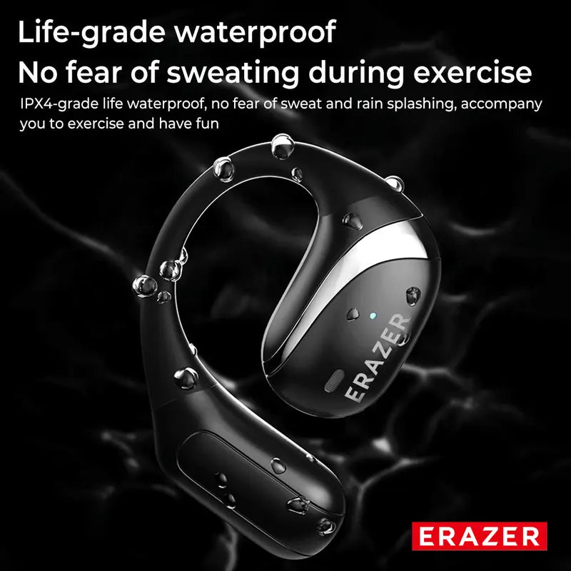 ERAZER True Wireless Open Ear Earphones Bluetooth 5.4 ENC Noise Cancelling Headphones Hifi Sound Touch Control 84Hours Long Playtime Not in Ear Earphones Waterproof over Ear Wireless Headset for Working Music Movie Electronic Audio& Video Earbuds