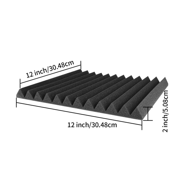 52 Pack Acoustic Foam Panels 1 X 12 X 12 Inches Large Sound Proof Foam Panels for Walls, Wedge Soundproof Wall Panels 
