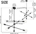 Sputnik Chandelier 6 Lights Modern Pendant Lighting Ceiling Light Fixture, Black, Bedroom Living Room Kitchen Hallway