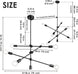Sputnik Chandelier 6 Lights Modern Pendant Lighting Ceiling Light Fixture, Black, Bedroom Living Room Kitchen Hallway