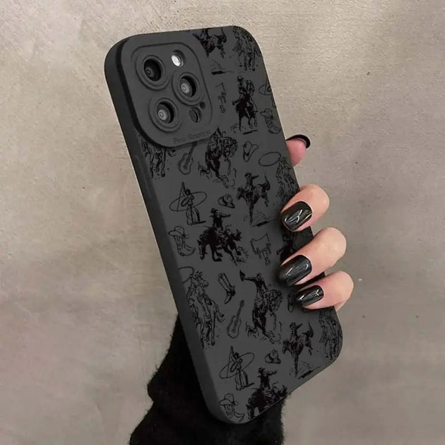 Equestrian Sketched Pattern Phone Case, All-Inclusive & Drop-Resistant Phone Cases Protector, Decorative Phone Cases for Iphone Cases XR XS Max 7 8 plus Iphone 11 Cases Iphone 12 Cases Iphone 13 Cases Iphone 14 Pro Max Case Iphone 15 Pro Max Case