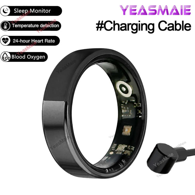 For Xiaomi Smart Ring Men Women, Body Temperature, Heart Rate and Blood Oxygen Monitor, IP67 & 3ATM Waterproof, Multi-Sport Mode