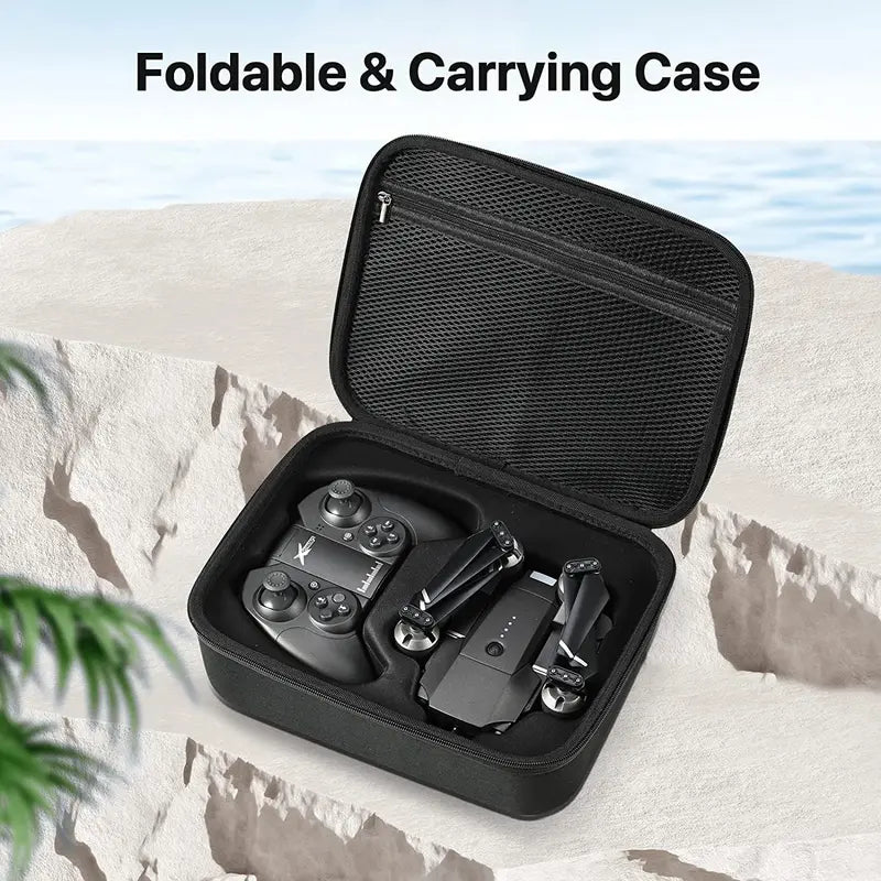 Drone with Camera for Adults, ATTOP 2K Live Video Camera Drone for Beginner Friendly with 1 Key Fly/Land/Return, Remote/Voice/Gesture/Gravity Control, FPV Drone W/ Safe Emergency Stop, 360° Flip, VR Mode, Carrying Case, 2 Batteries