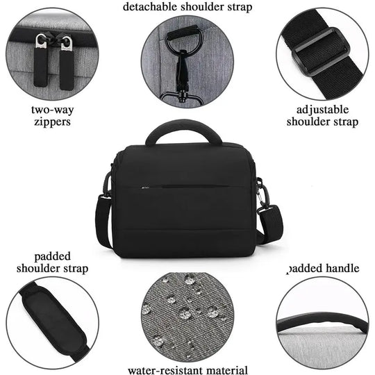 Solid Color Camera Bag, Portable Large Capacity Shoulder Bag for DSLR, AVCHD, NTSC, CCD, Lightweight Outdoor Photography Bag