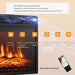 Electric Fireplace TV Stand, Electric Fireplace Mantel with 16-Color Led Lights, Adjustable Glass Shelves, Remote & Smart APP Control, TV Console for Living Room