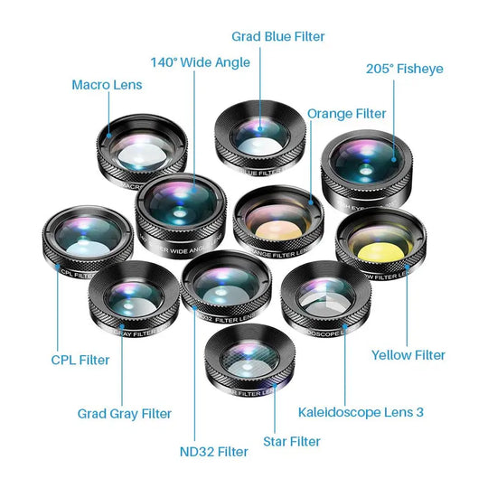 Durable Mobile Phone Camera Lens Set, Multifunctional Cellphone Lens, Universal Mobile Phone Photography Accessories, Easy Installation Phone Camera Lens Kit, Suitable for Most Smartphones