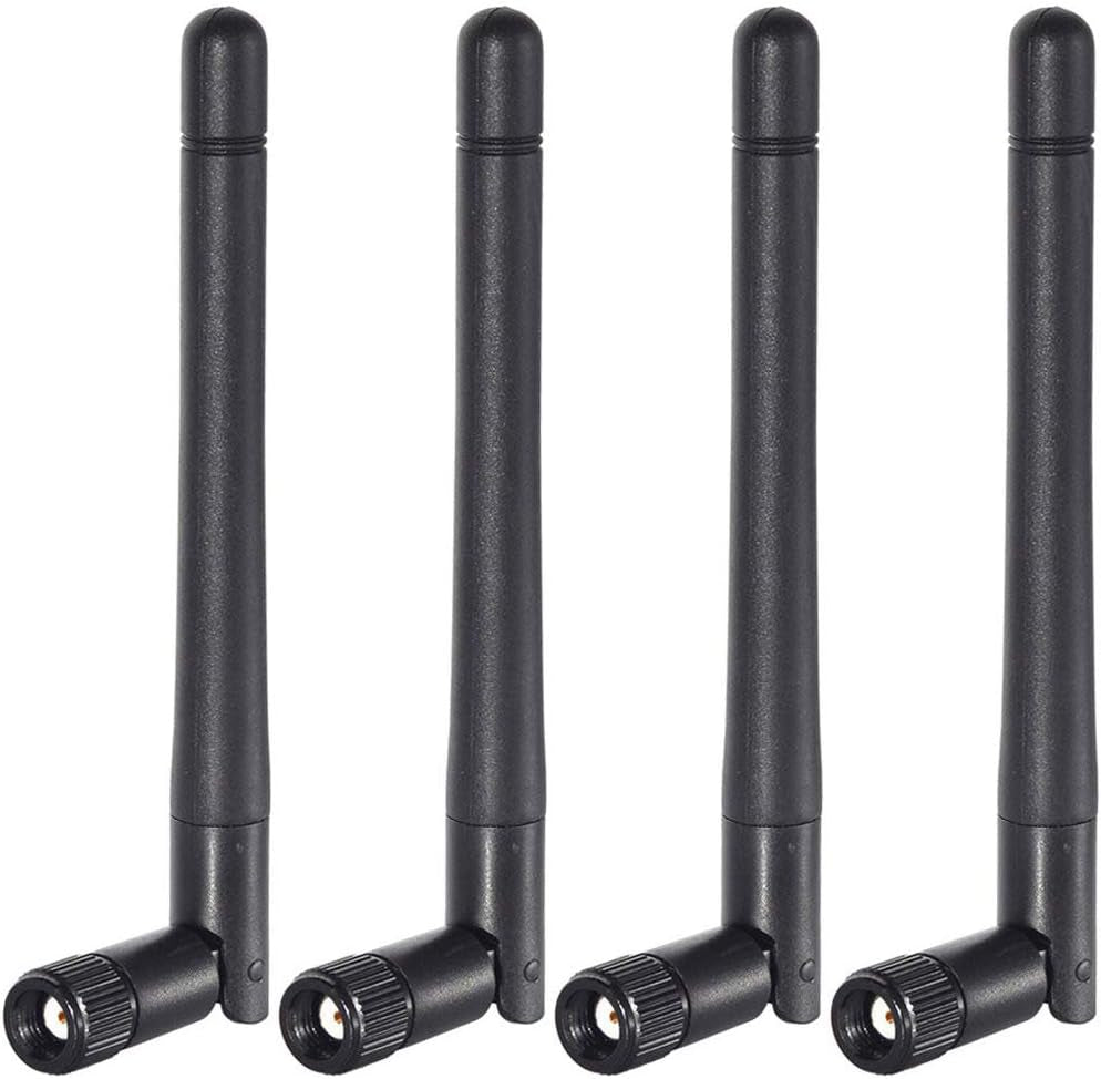 Dual Band Wifi 2.4Ghz 5Ghz 5.8Ghz 3Dbi MIMO RP-SMA Male Antenna (4-Pack) for Wifi Router Wireless Network Card USB Adapter Security IP Camera Video Surveillance Monitor