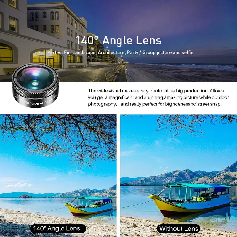 Durable Mobile Phone Camera Lens Set, Multifunctional Cellphone Lens, Universal Mobile Phone Photography Accessories, Easy Installation Phone Camera Lens Kit, Suitable for Most Smartphones