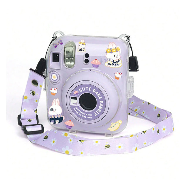 Handheld Polaroid Camera Bag Set, 1 Count Camera Protector Cover with Cute Cartoon Sticker & Lanyard, Suitable for Polaroid Mini12 Camera, Camera Protection Accessories