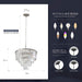 5 Lights Crystal Modern Nickel Chandeliers Pendant Ceiling Light 4-Tier Chandelier Lighting for Dining Room Living Room Bedroom Entryway