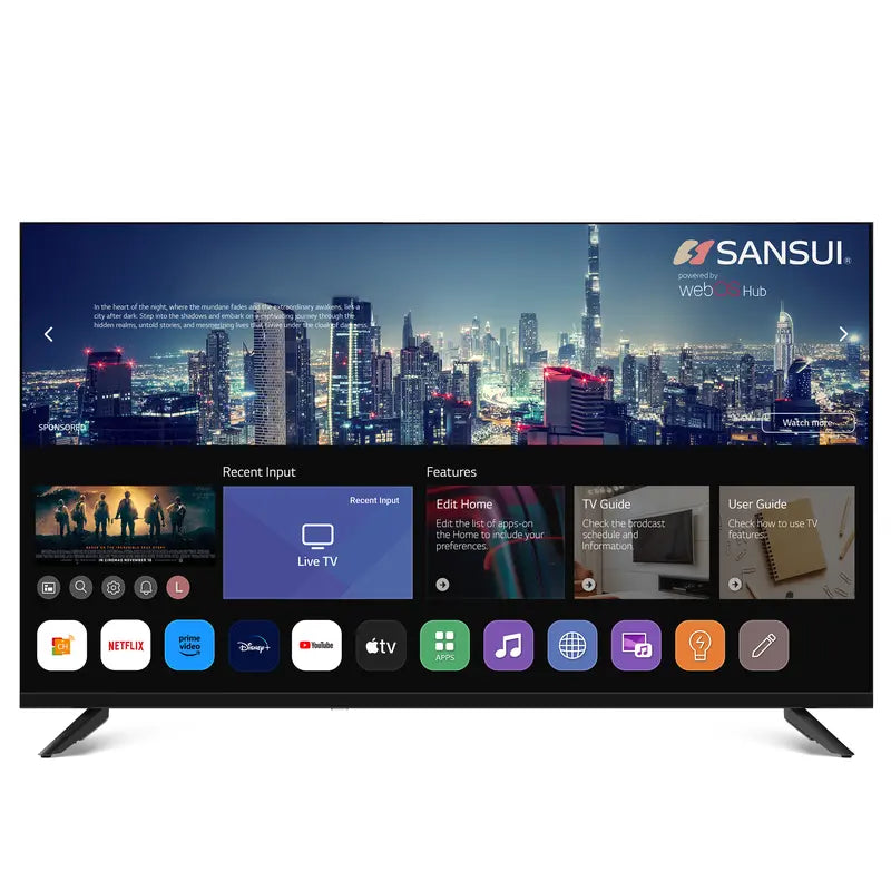 SANSUI 32 Inch HD Smart TV with Webos 5.0 720P LED Television with Music Card App & Game Optimizer