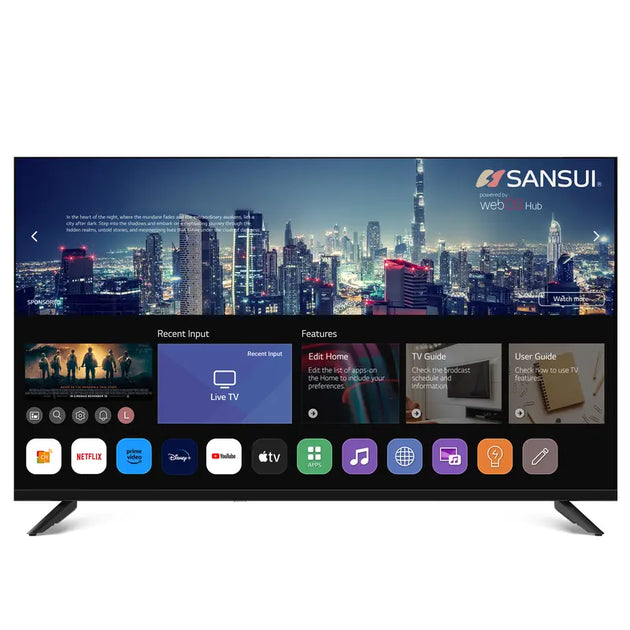 SANSUI 32 Inch HD Smart TV with Webos 5.0 720P LED Television with Music Card App & Game Optimizer