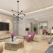 Sputnik Chandelier 6 Lights Modern Pendant Lighting Ceiling Light Fixture, Black, Bedroom Living Room Kitchen Hallway