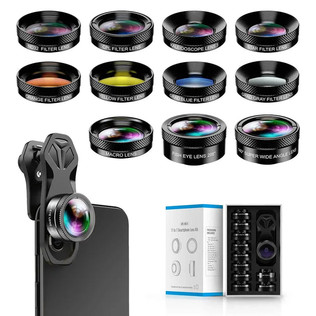 Durable Mobile Phone Camera Lens Set, Multifunctional Cellphone Lens, Universal Mobile Phone Photography Accessories, Easy Installation Phone Camera Lens Kit, Suitable for Most Smartphones