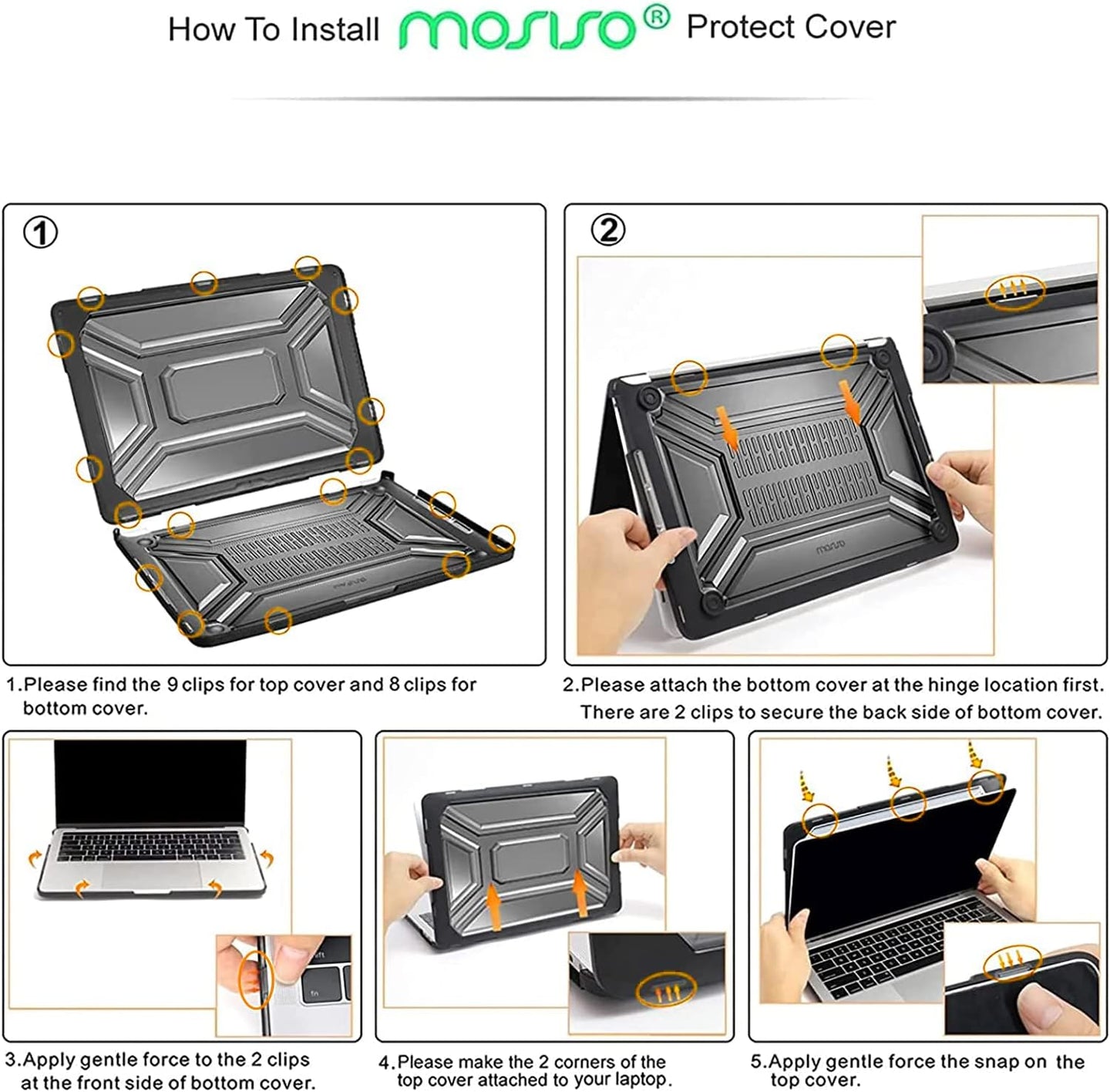 Compatible with Macbook Pro 13 Inch Case M2 2025 2024 2023 2022 2021 2020 A2338 M1 A2289 A2251 with Touch Bar, Heavy Duty Plastic Hard Shell Case with TPU Bumper&Keyboard Cover, Black