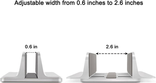 Laptop Stand, Cradle for Laptops, Adjustable Dock, Holder for Macbook Dell Hp Surface Ipad - Silver