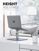 Laptop Stand, Swivel Computer Holder Multi-Angle Height Adjustable, Ergonomic 360 Rotating Notebook Desk Riser, Compatible with 10-17" Laptop, Such as Macbook Air Pro, Dell XPS, HP, Gray