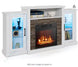 Electric Fireplace TV Stand, Electric Fireplace Mantel with 16-Color Led Lights, Adjustable Glass Shelves, Remote & Smart APP Control, TV Console for Living Room