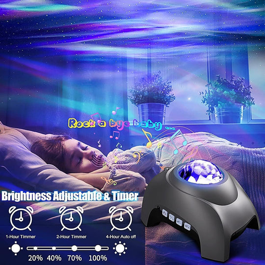 Star Projector Galaxy Light with Bluetooth Speaker, Timer, White Noise, Northern Lights Aurora Projector Night Light Galaxy Projector for Kids Teen Adult Bedroom Decoration